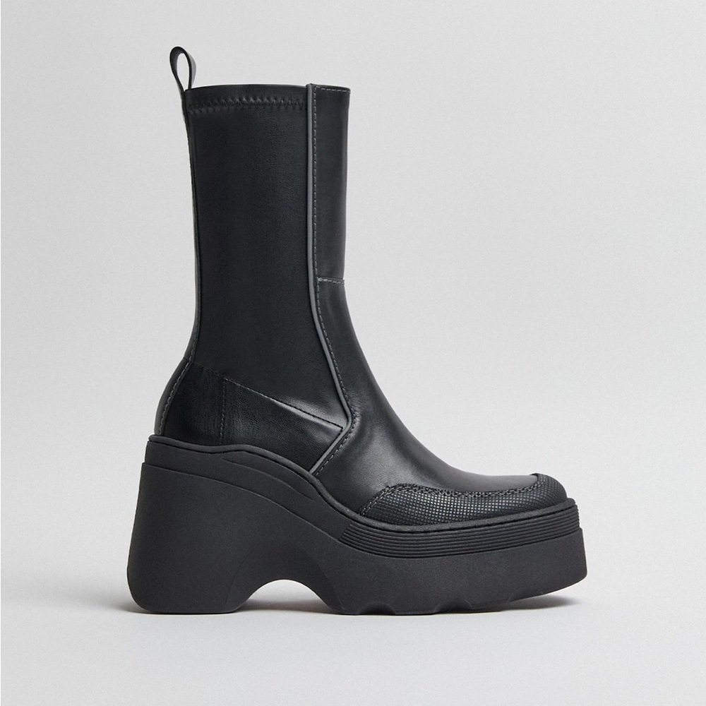 Miista Black Platform Heeled Boots